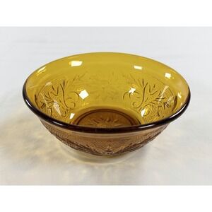 Vintage Indiana Glass Amber Tiara Daisy 4.75" Dessert Bowl Jewelry Holder Decor